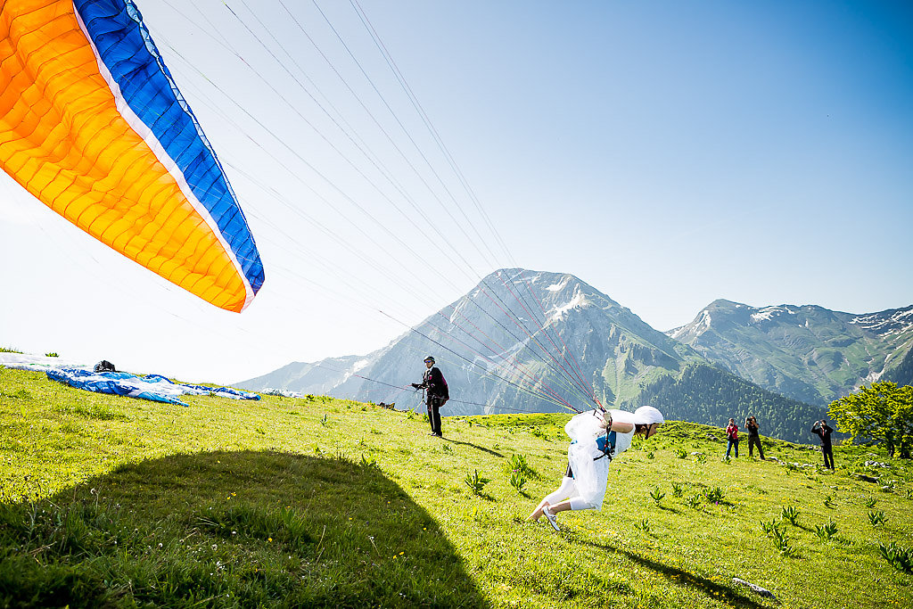 Magalie & Christophe - a paragliding wedding! - French alps